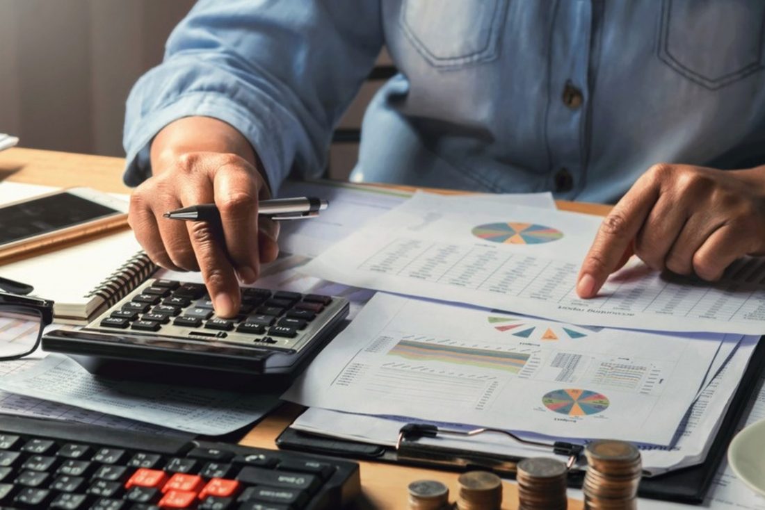 Reviewing banking paperwork